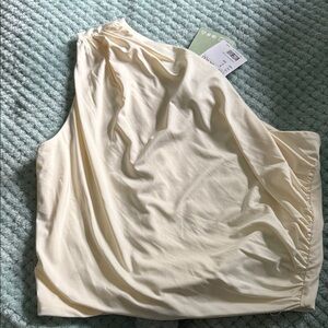 H&M Cream One-Shoulder Crop Top